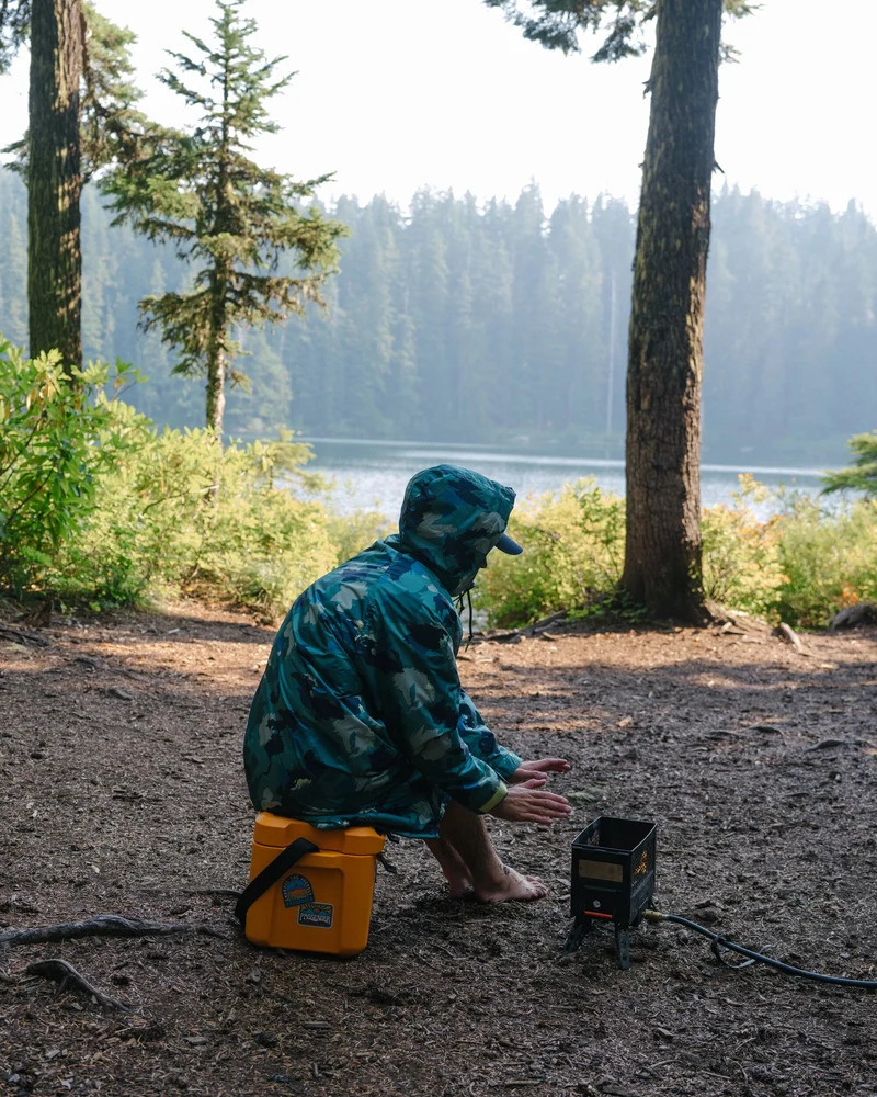 Waves Sherpa Lined Changing Robe - Alpine Camo Regenwald