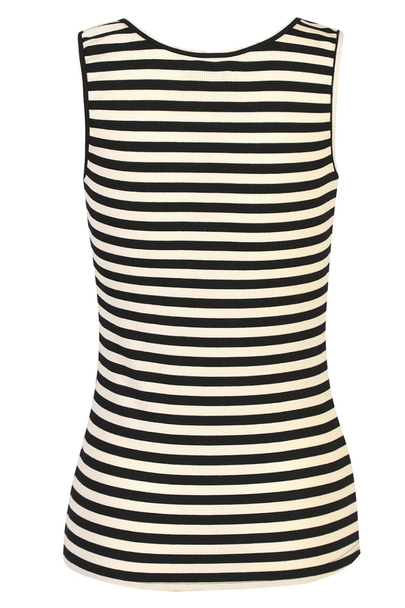 Natalia Tank Top | Black Creme Stripe