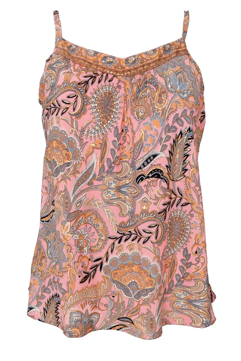 Luna Vea Strap Top | Imperial Rose