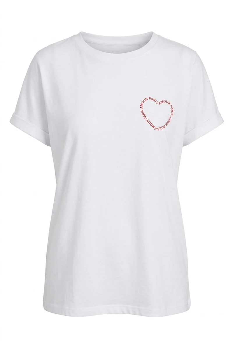 Amour Paris cotton tee | White