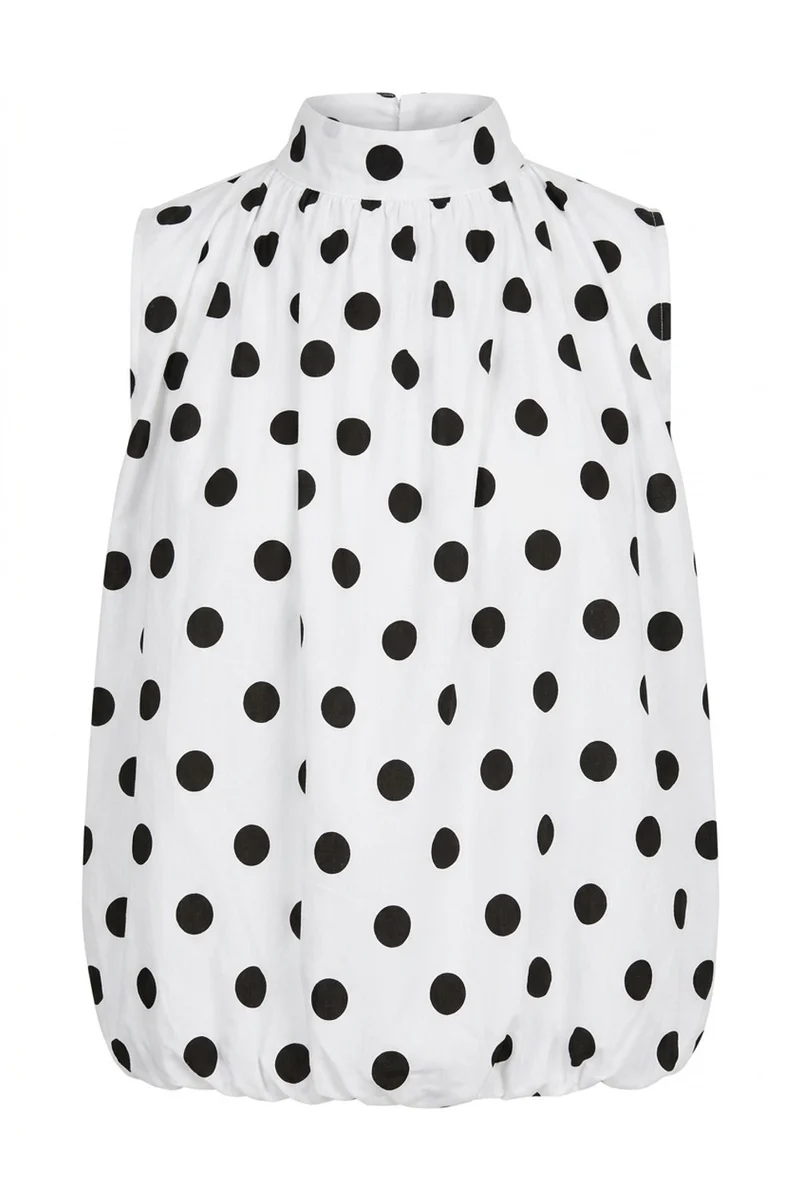 Dot Bow Top | White