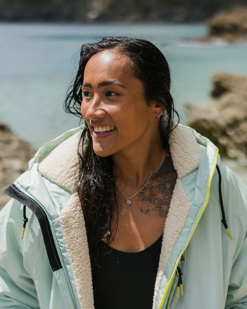 Waves Sherpa Lined Surf-Poncho - Surf Spray/Deep Sea