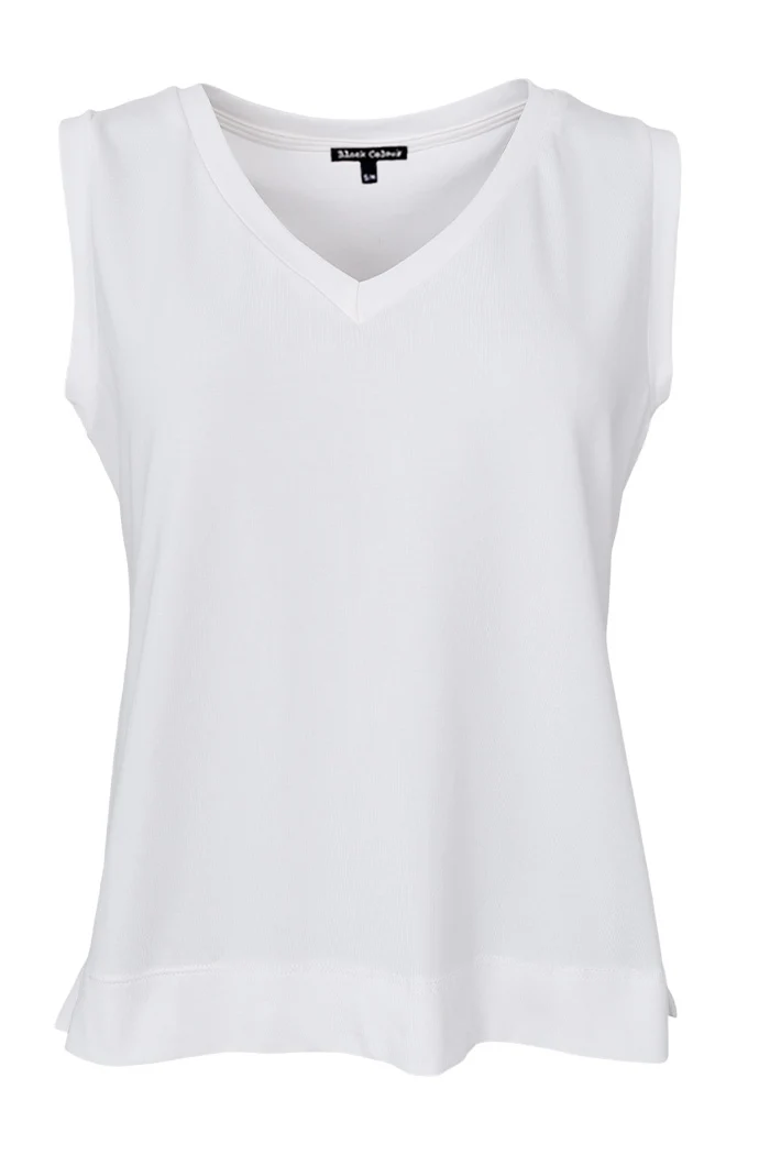 May V-Neck Top | Off White | Top fra Black Colour
