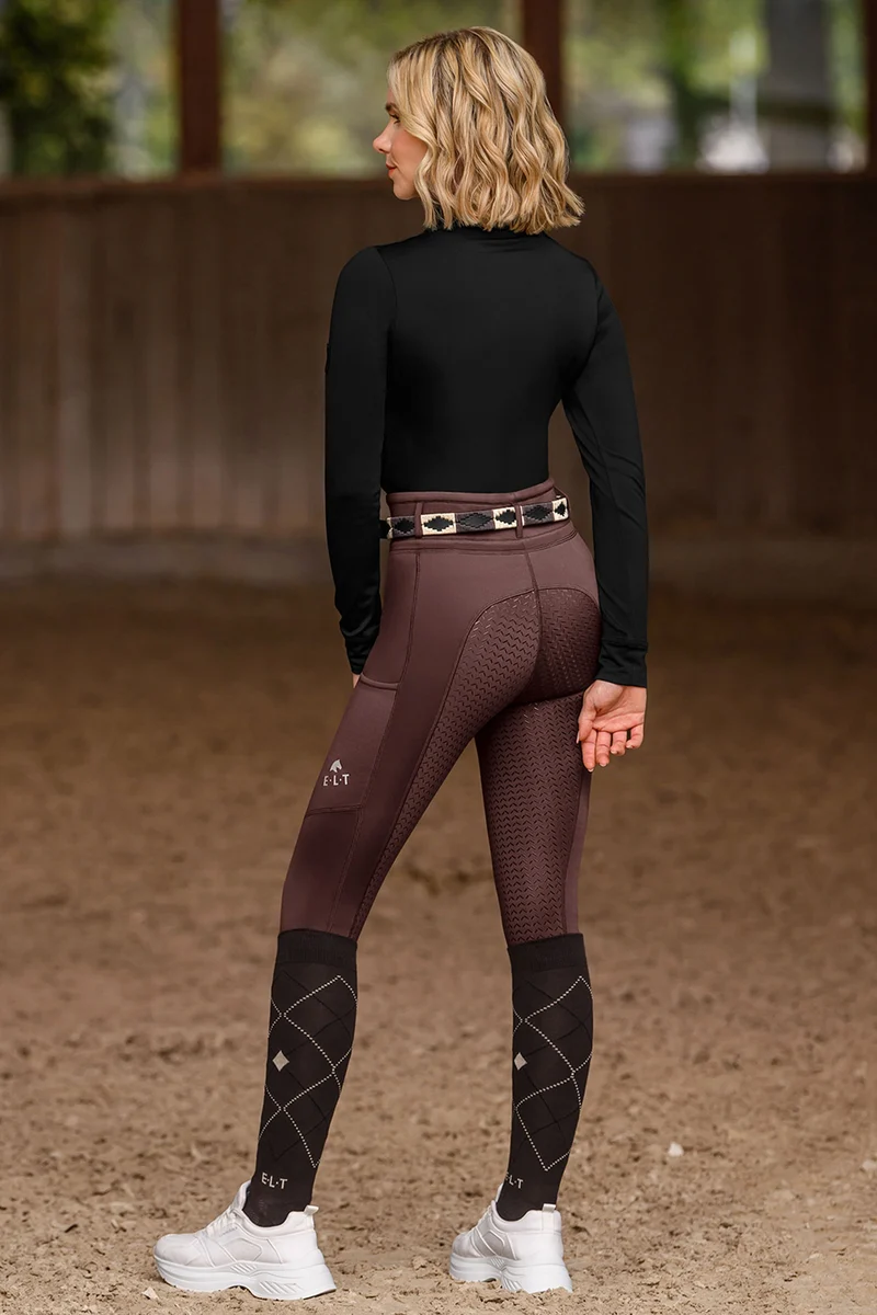 Ella Women's Vollbesatz Reitleggings Mahogany 36