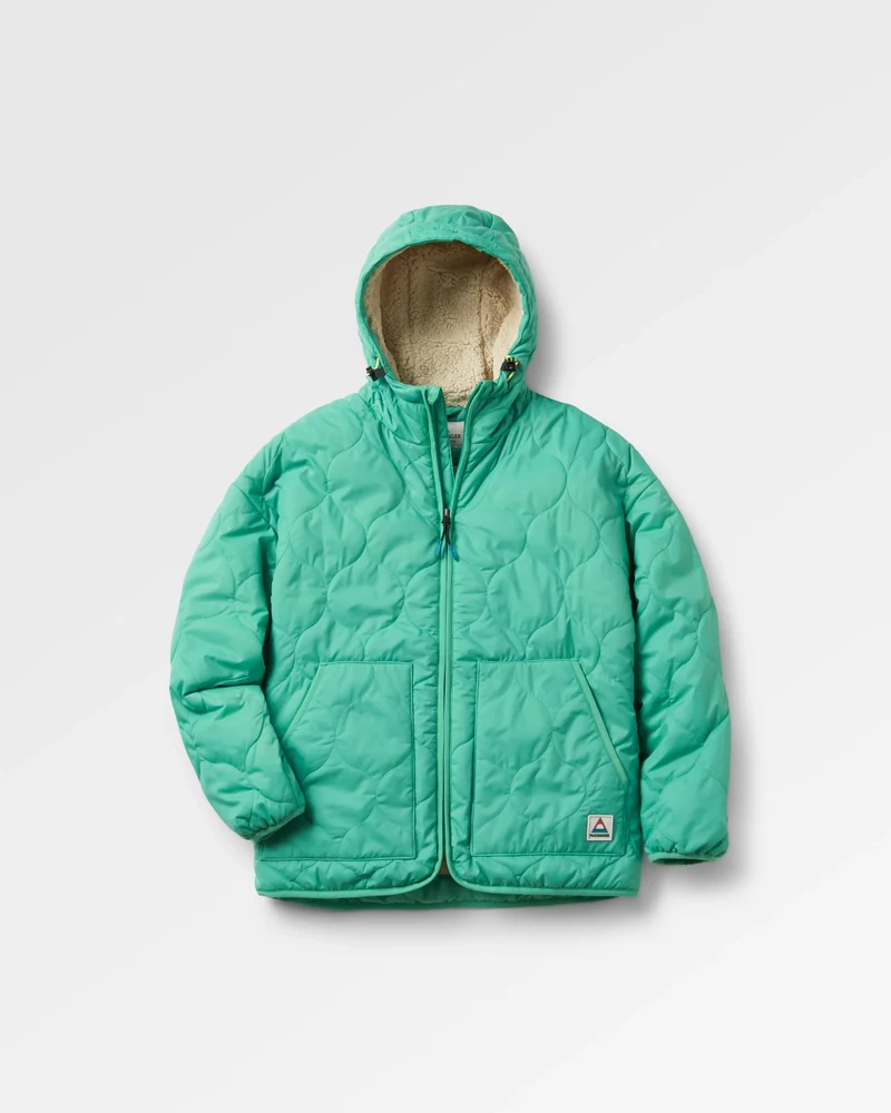 Earthy Sherpa gefütterte Isolierjacke - Grüntanne