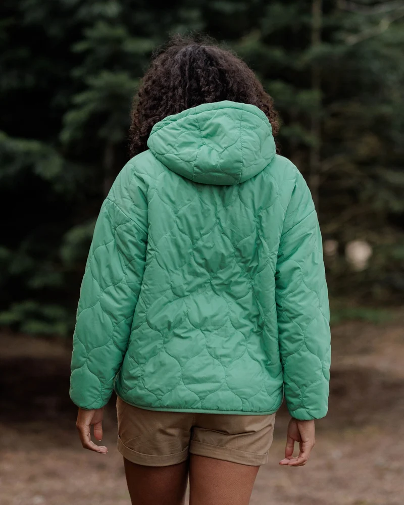 Earthy Sherpa gefütterte Isolierjacke - Grüntanne