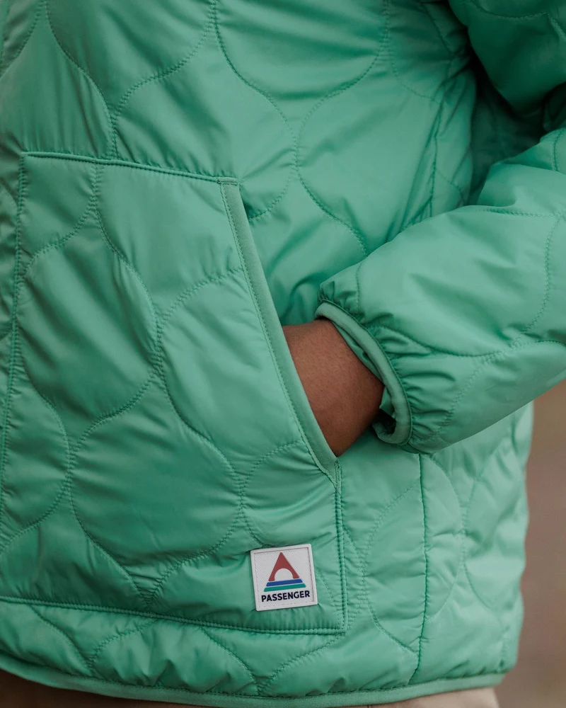 Earthy Sherpa gefütterte Isolierjacke - Grüntanne