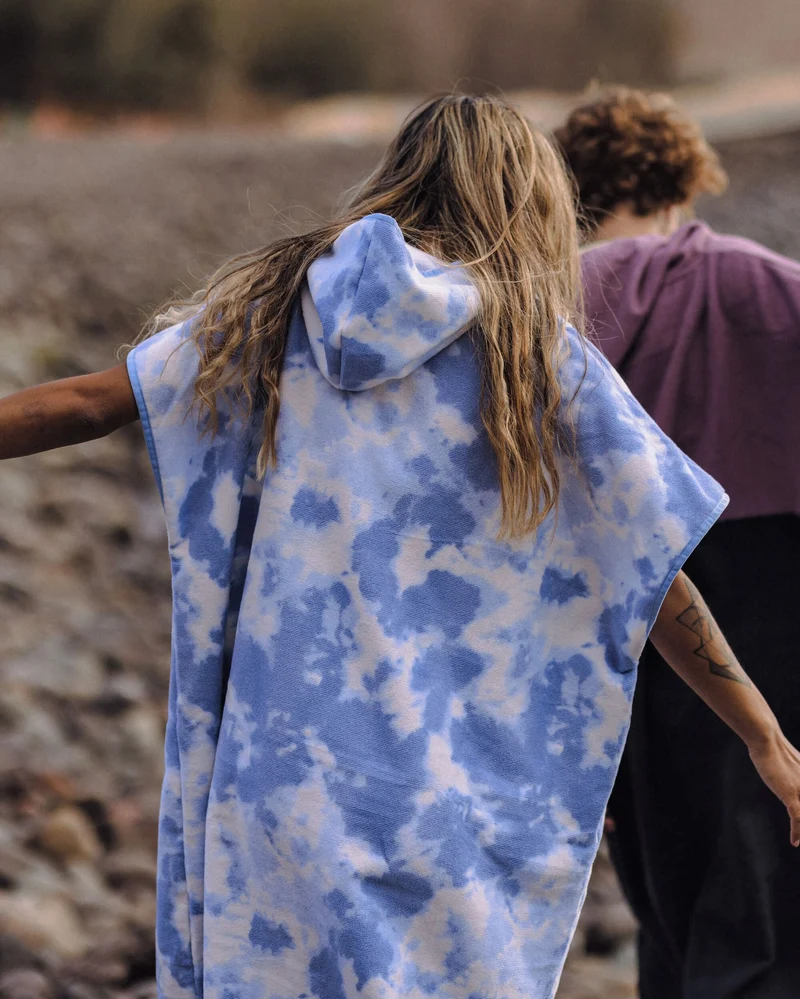 Tulum Surf-Poncho - Tie Dye Kornblume