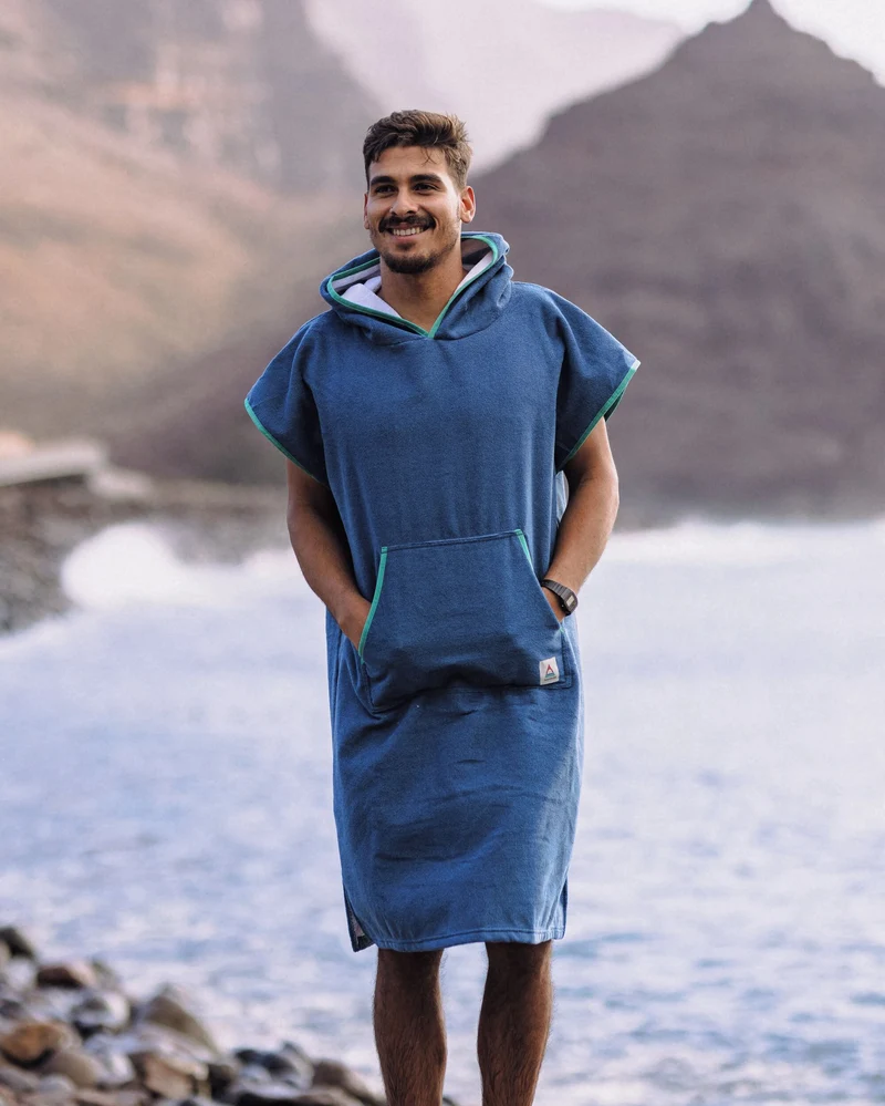 Tulum Surf-Poncho - Dunkles Denim
