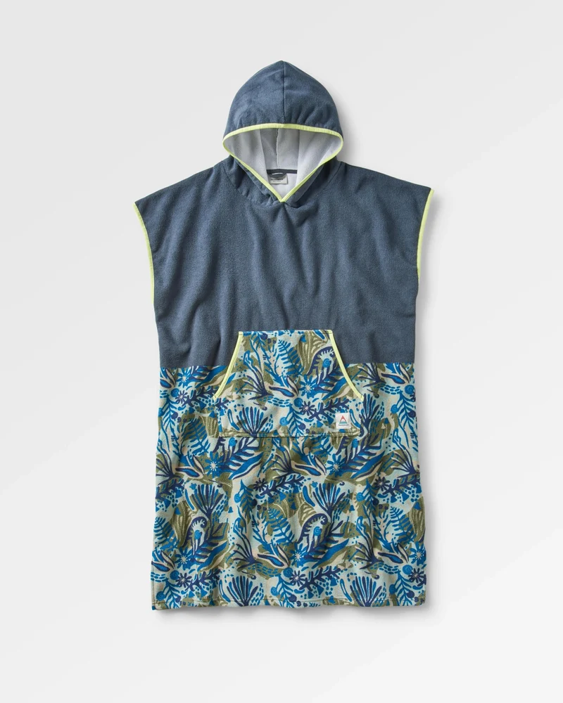 Tulum Surf-Poncho - Anthrazit/Abstraktes Seegras
