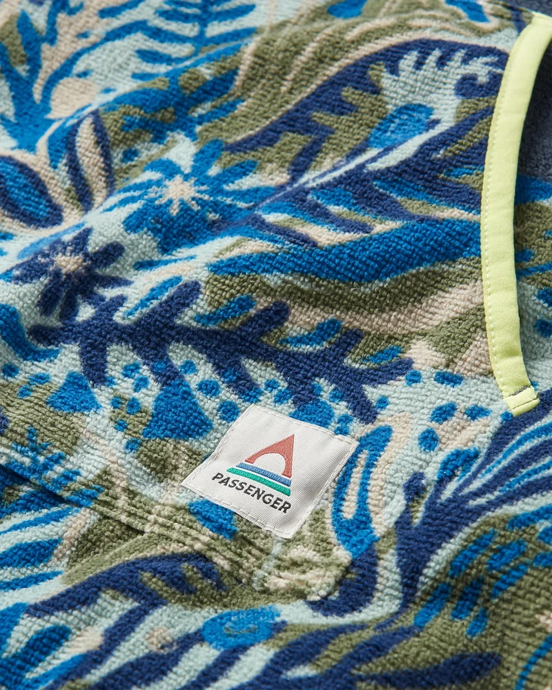 Tulum Surf-Poncho - Anthrazit/Abstraktes Seegras