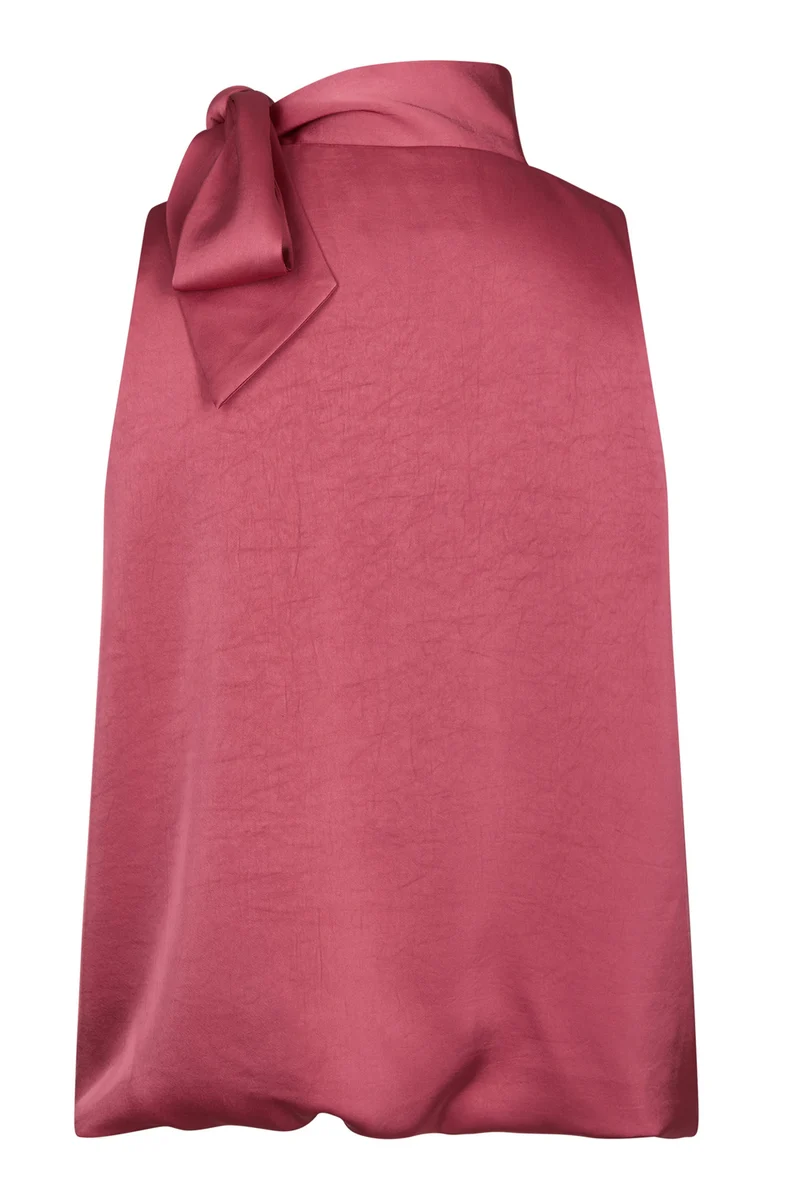 Veda Heavy Sateen Top | Cherry Pink | Top fra Neo Noir