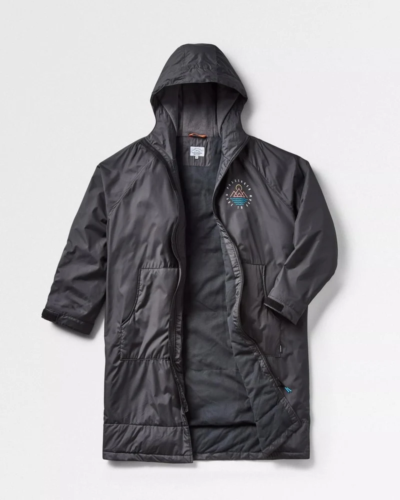 Escapism Handtuch-gefütterter Surf-Poncho - Schwarz