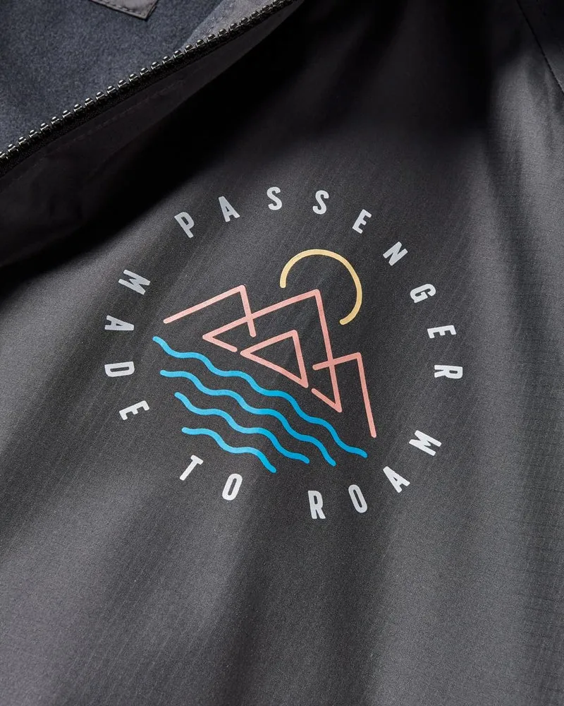 Escapism Handtuch-gefütterter Surf-Poncho - Schwarz