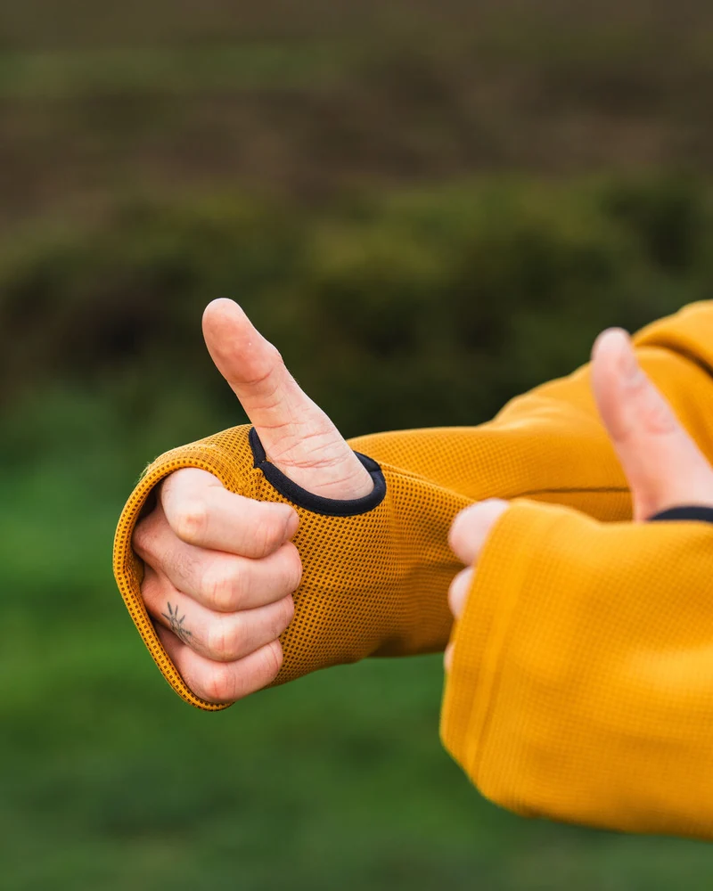 Vertical Reißverschluss Kapuzenfleece - Staubiges Ocker