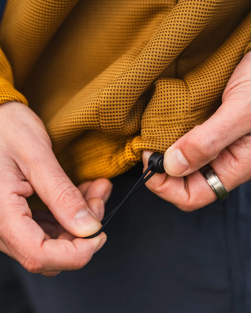 Vertical Reißverschluss Kapuzenfleece - Staubiges Ocker