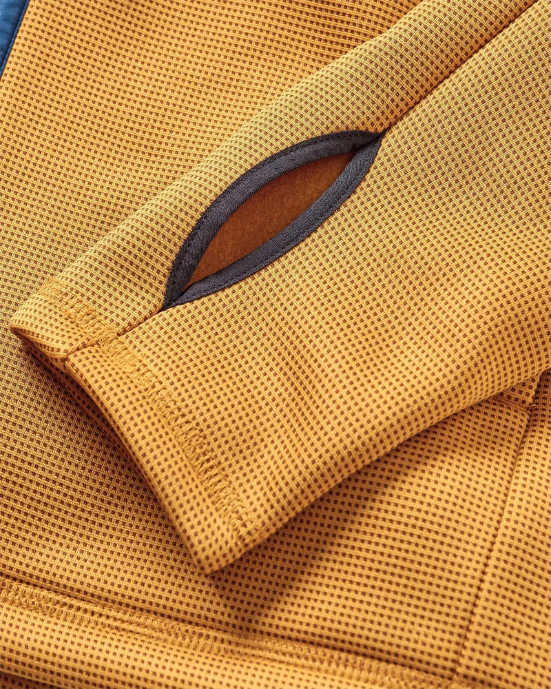 Vertical Reißverschluss Kapuzenfleece - Staubiges Ocker
