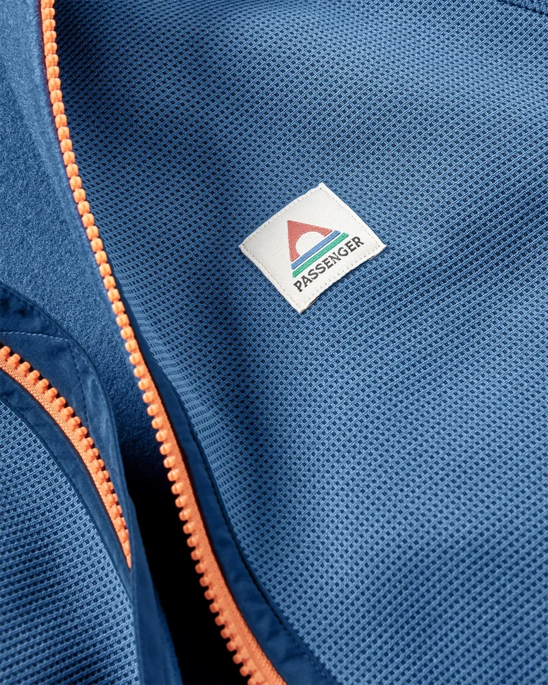 Vertical Full Zip Hooded Fleece - Dunkles Denim