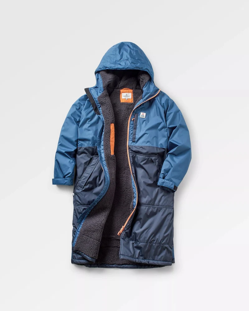 Waves Sherpa Lined Changing Robe - Dunkles Denim / Tiefes Navy