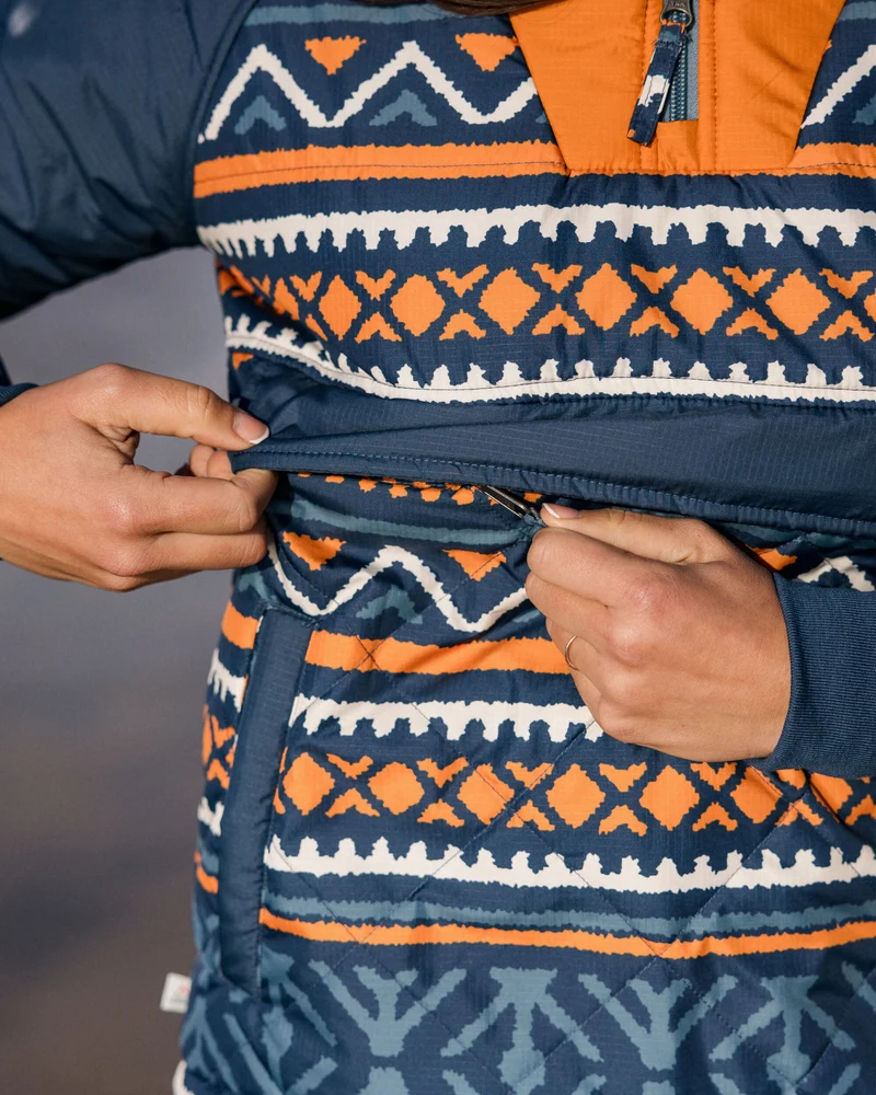 Ocean Isolierter Anorak - Homespun Stripe Navy