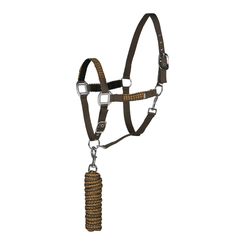 Chicago Halfter & Führstrick Set Brown Canteen/ Medal Bronze P