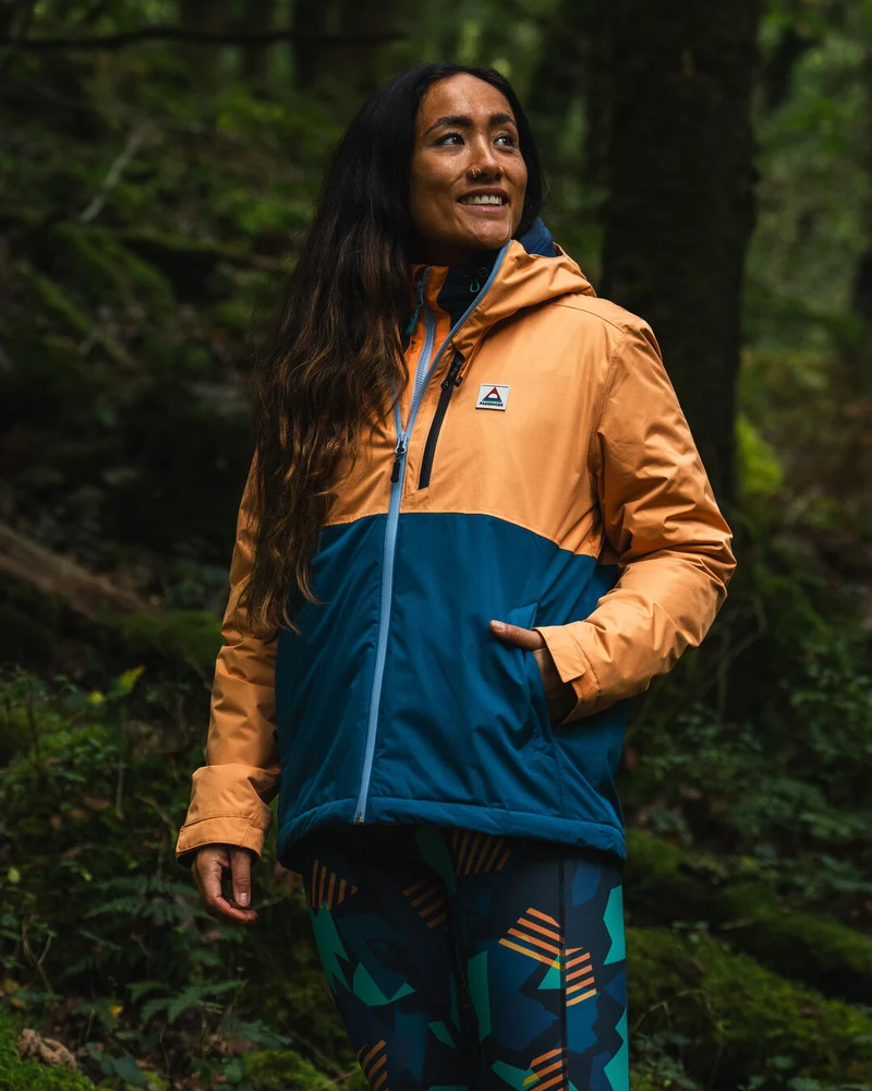 Terrain isolierte wasserabweisende Jacke - Korsarblau/Aprikose