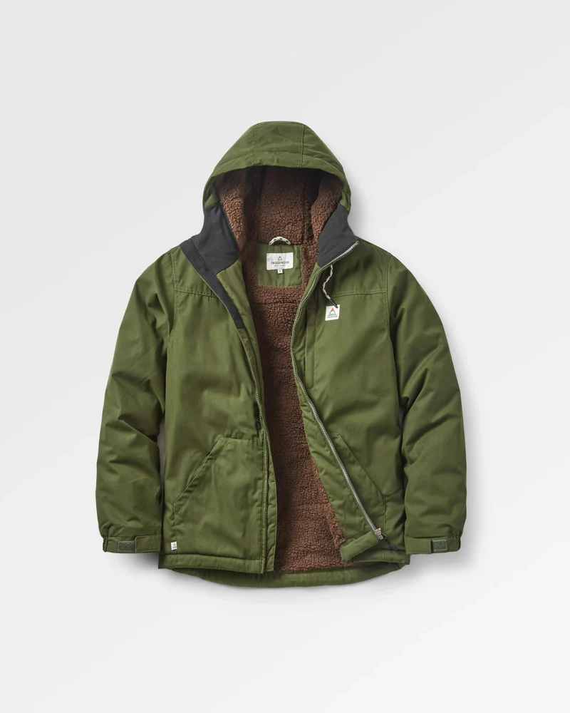 Discover Sherpa Lined Jacket - Tannengrün