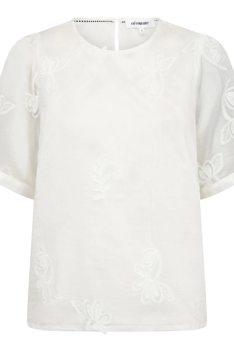 Novin Emb SS Blouse 45188 | Off white | Top fra Co'couture