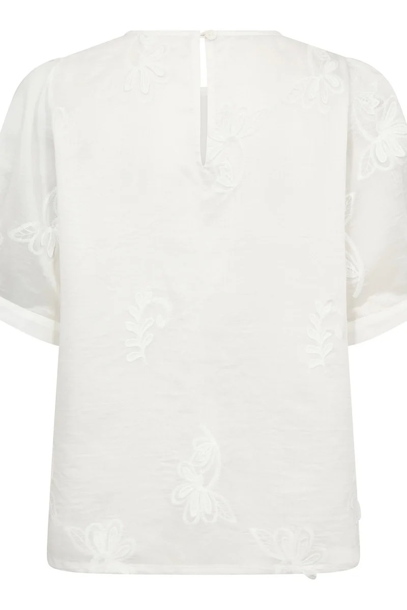 Novin Emb SS Blouse 45188 | Off white | Top fra Co'couture