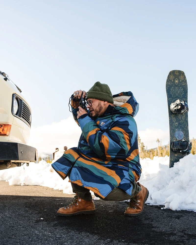 Waves Sherpa Lined Surf-Poncho - Scenic Navy