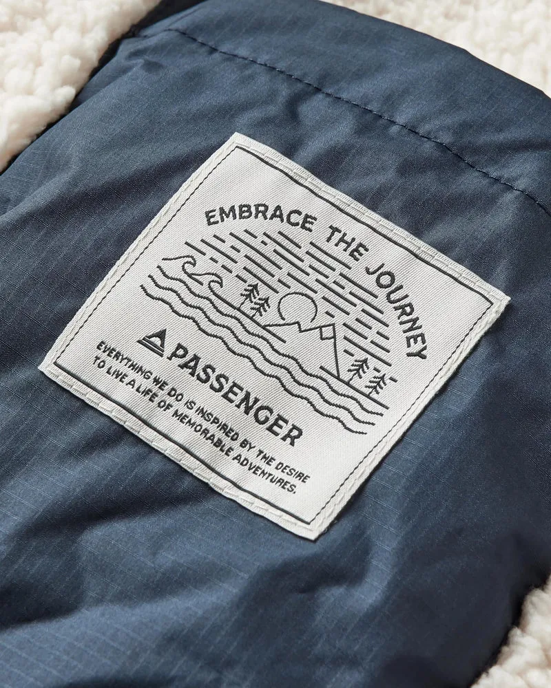 Waves Sherpa Lined Surf-Poncho - Scenic Navy