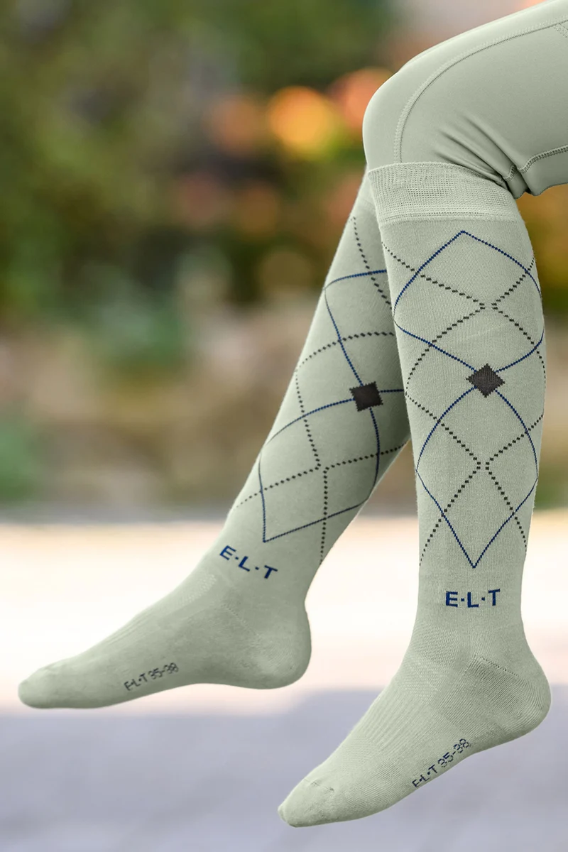 Argyle atmungsaktive Reitsocken Sage 35-38