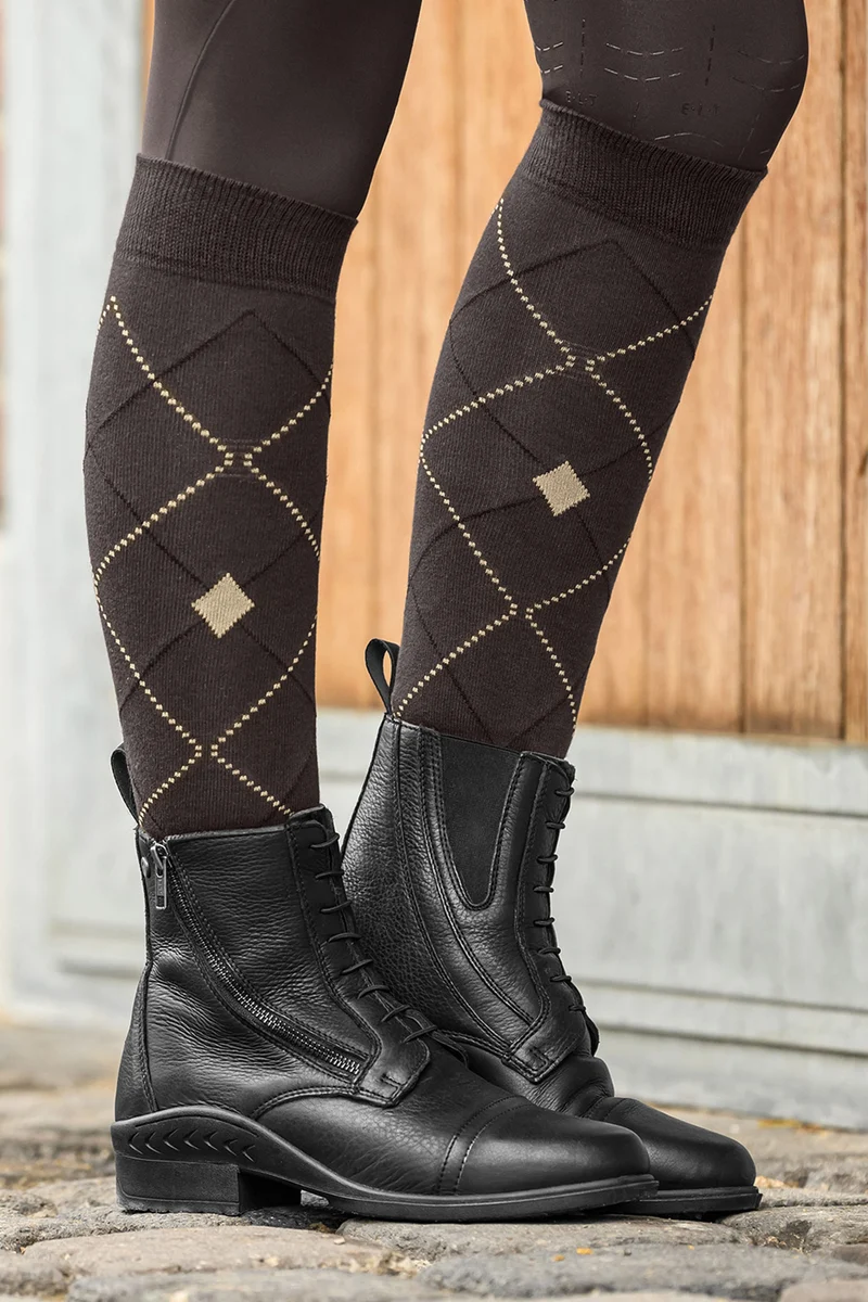 Argyle atmungsaktive Reitsocken Espresso 39-42