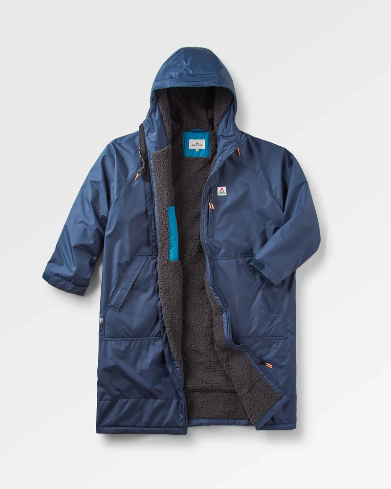 Waves Sherpa Lined Surf-Poncho - Rich Navy
