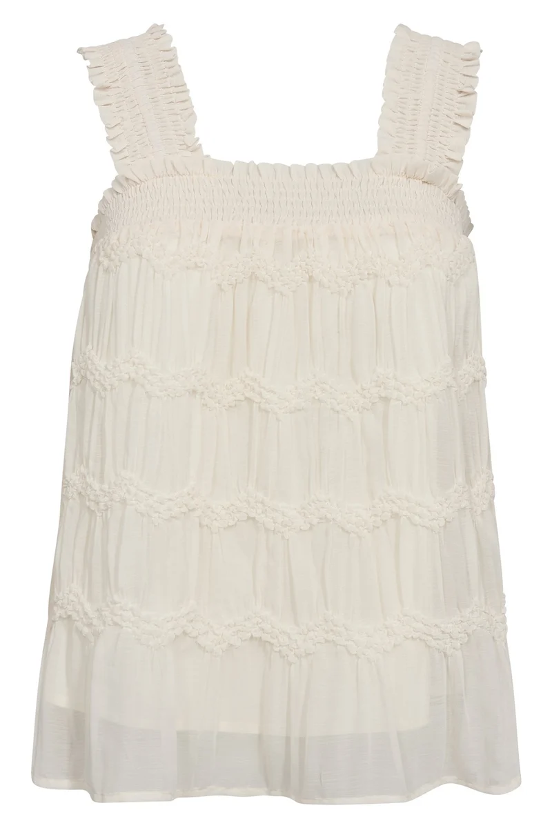 Jerrycc Smock Strap Top | Off White | Top fra Co'Couture