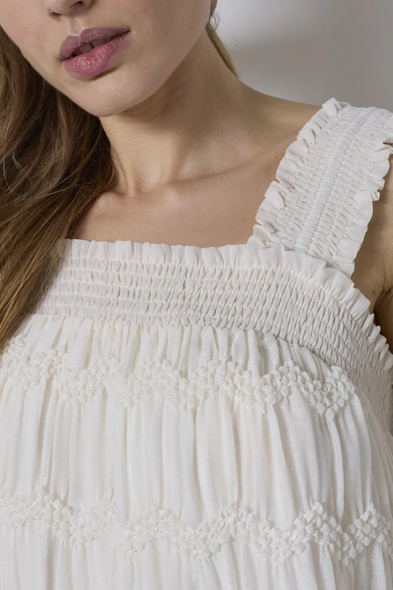 Jerrycc Smock Strap Top | Off White | Top fra Co'Couture