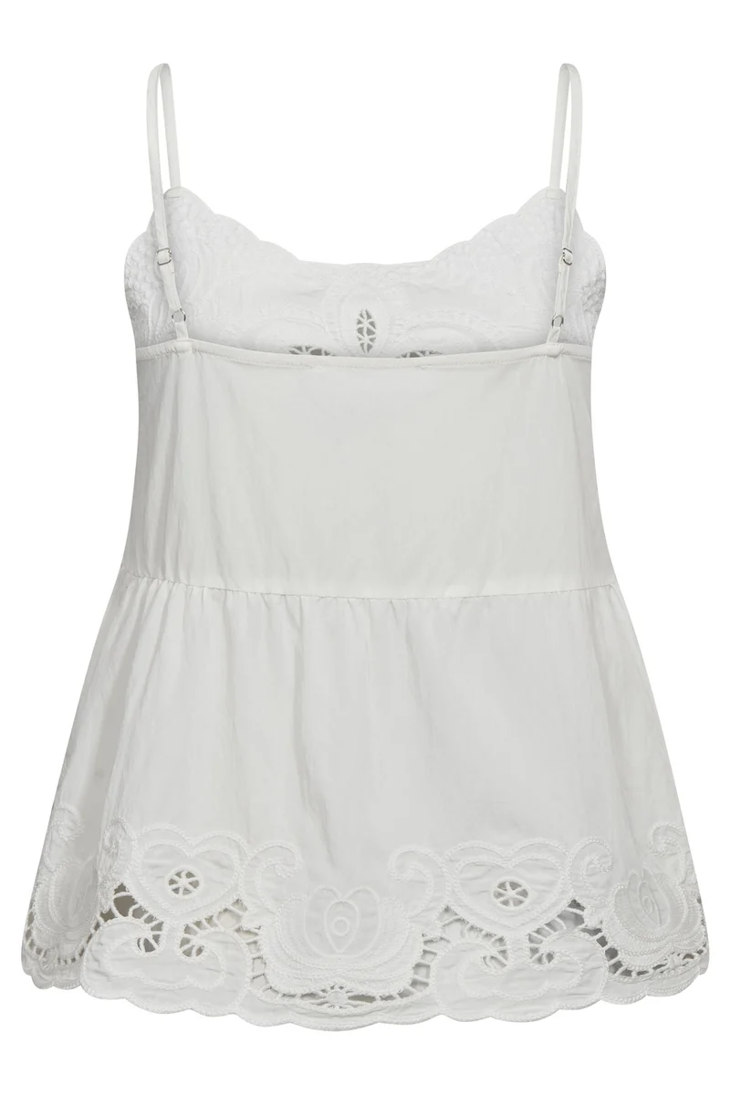 Astorcc Emb Singlet | White | Top fra Co'Couture