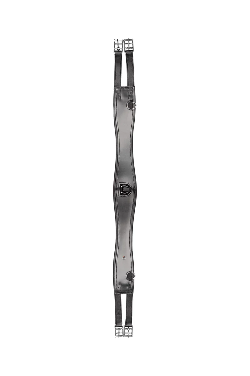 Sleek Leder-Sattelgurt Black 145 cm