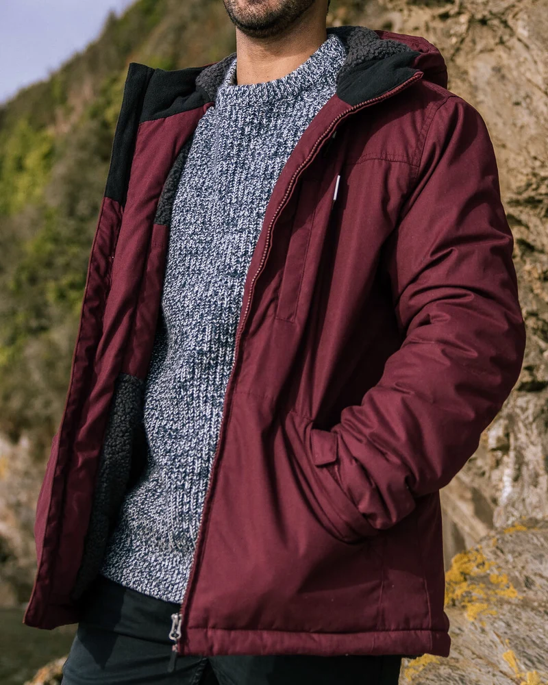 Discover Sherpa Lined Jacket - Weinrot