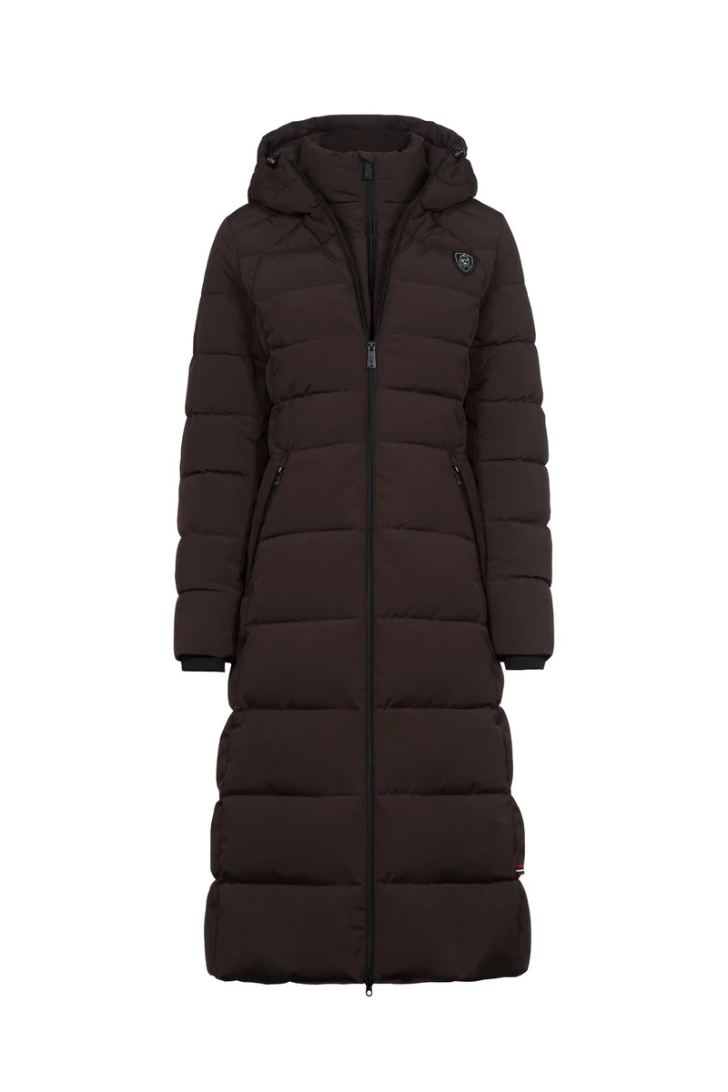 CAVALDENI Damen Maximantel Café Noir 44