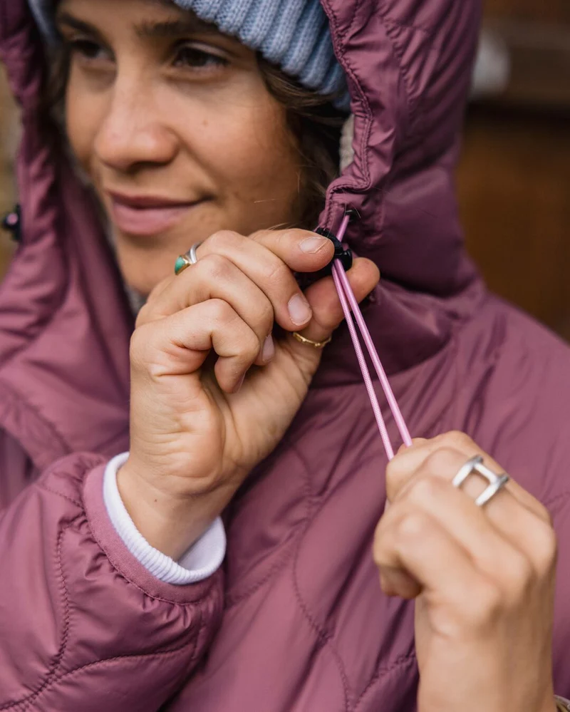 Earthy Sherpa gefütterte Isolierjacke - Crushed Berry