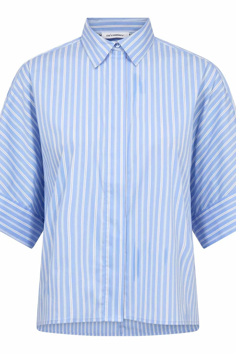 Kaio Stripe SS Shirt 45183 | Pale Blue | Top fra Co'couture