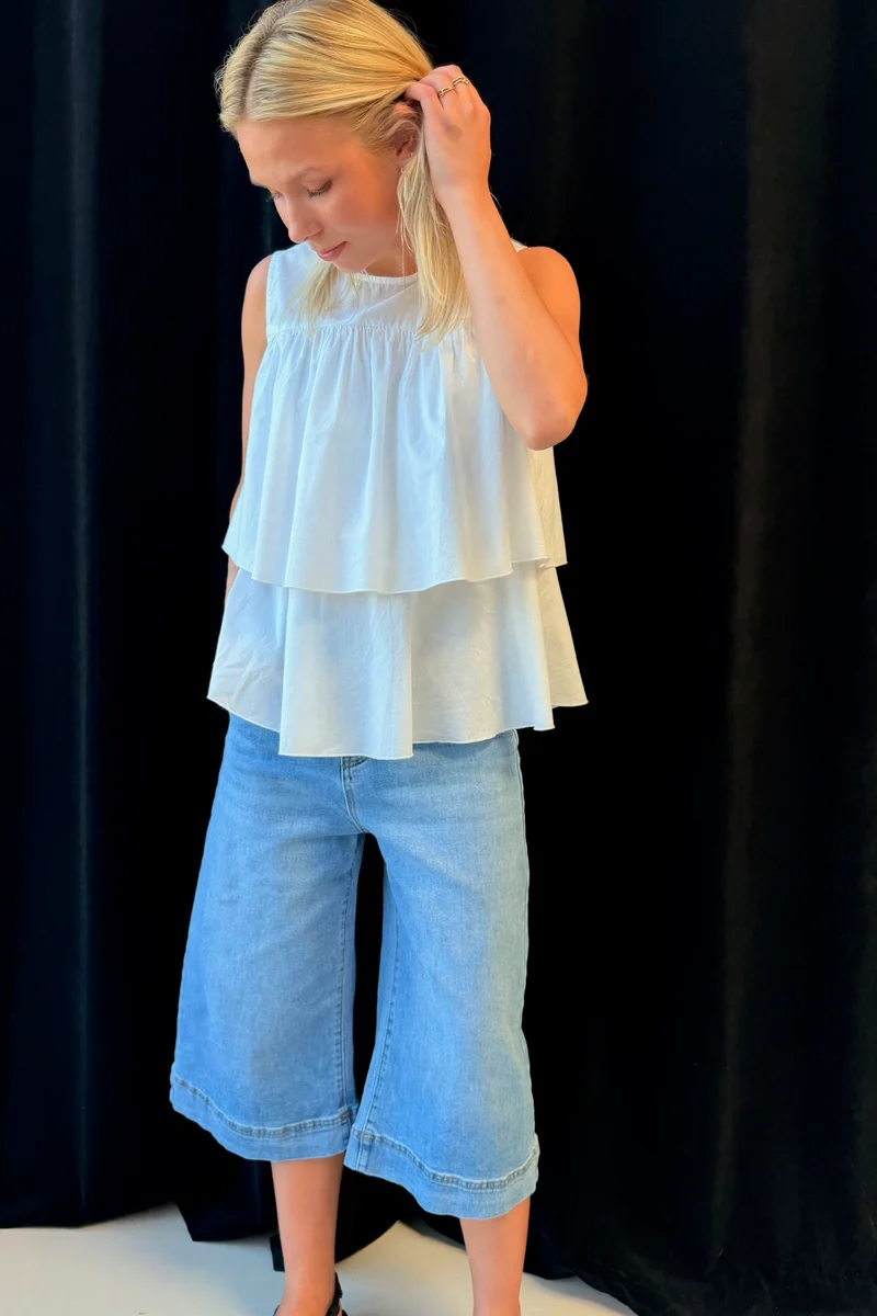 Fleur Frill Top | Hvid | Top fra Statebird