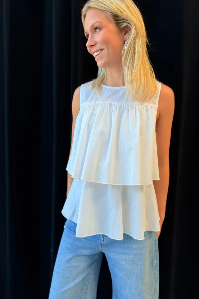 Fleur Frill Top | Hvid | Top fra Statebird