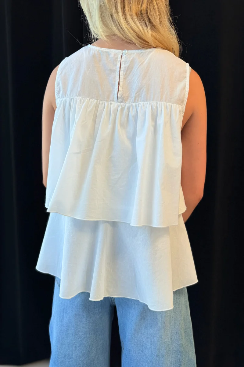 Fleur Frill Top | Hvid | Top fra Statebird