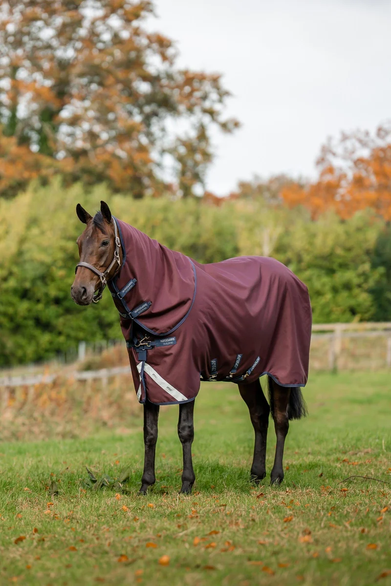 Amigo Bravo 12 Plus Weidedecke mit abnehmbarem Halsteil, 400 g Burgundy/Navy/Titanium Grey 115