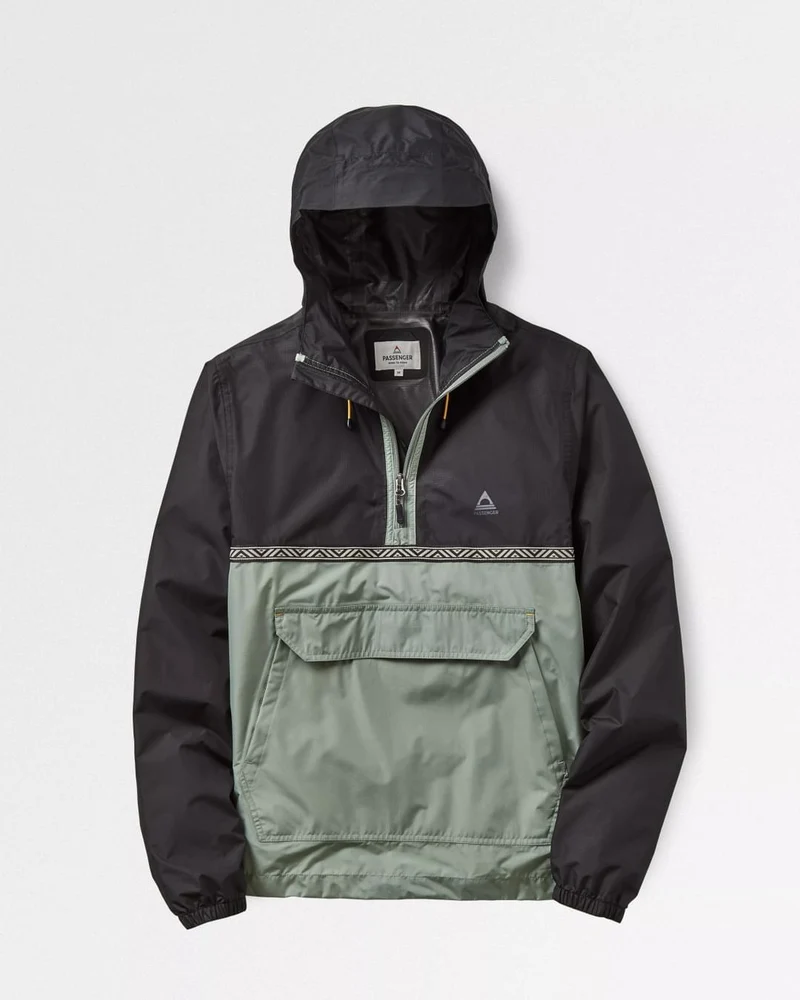 Flow 1/2 Zip wasserabweisende Jacke - True Black/Pistachio