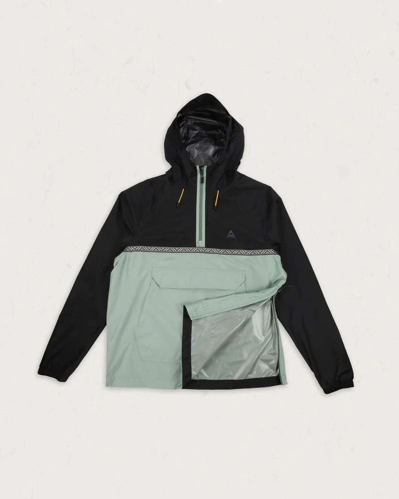 Flow 1/2 Zip wasserabweisende Jacke - True Black/Pistachio