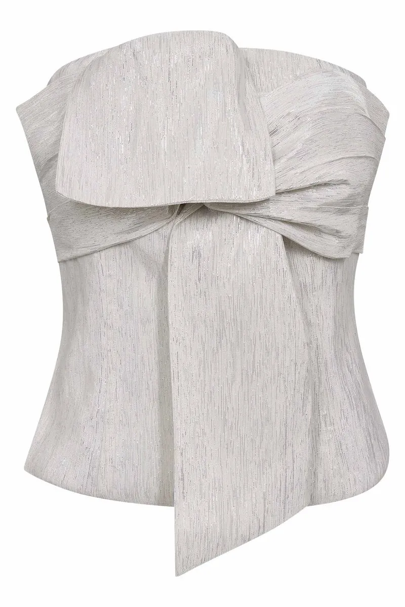 Bia Knot Tube Top 45191 | Silver | Top fra Co'couture