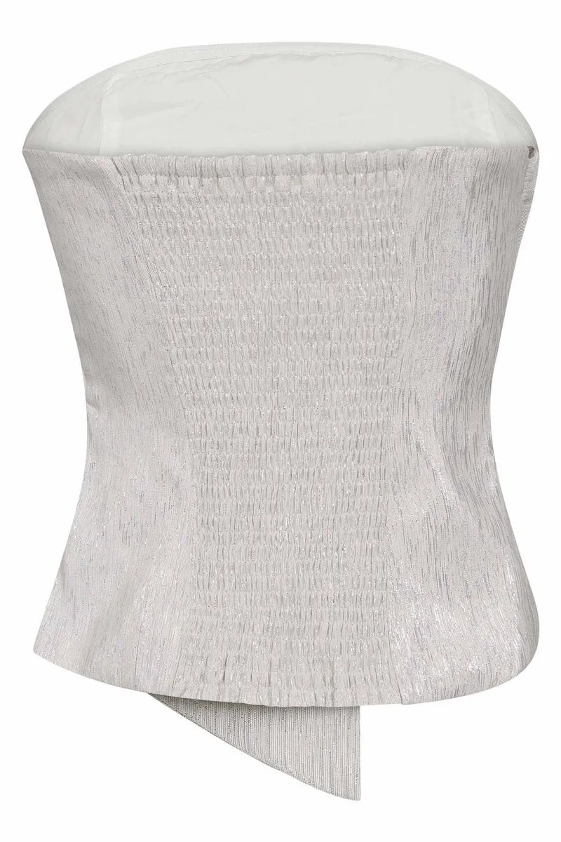 Bia Knot Tube Top 45191 | Silver | Top fra Co'couture